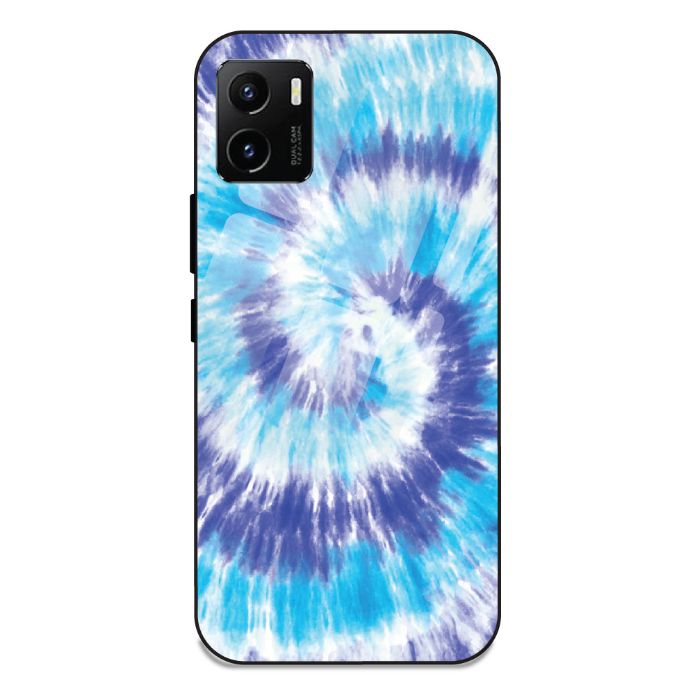 Aqua Tie Dye - Glass Case For Vivo Y15S
