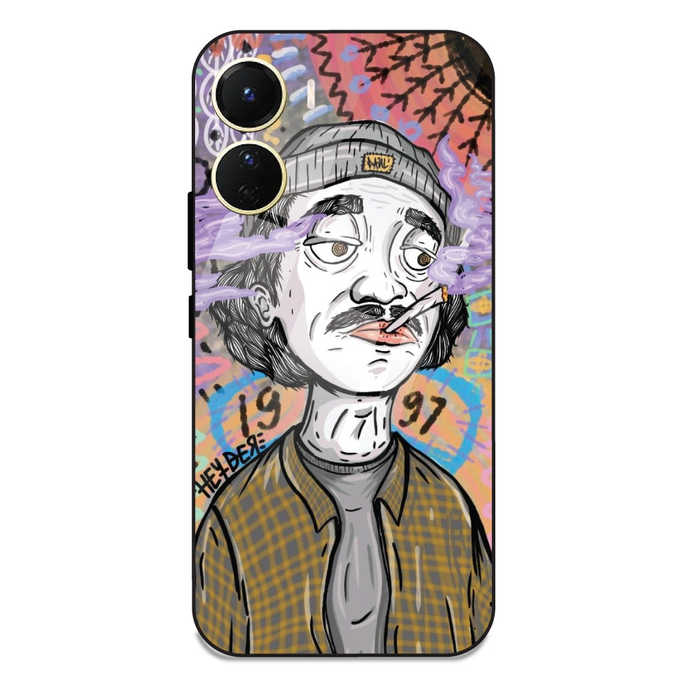 A Smoking Portrait - Glass Case For Vivo Y16