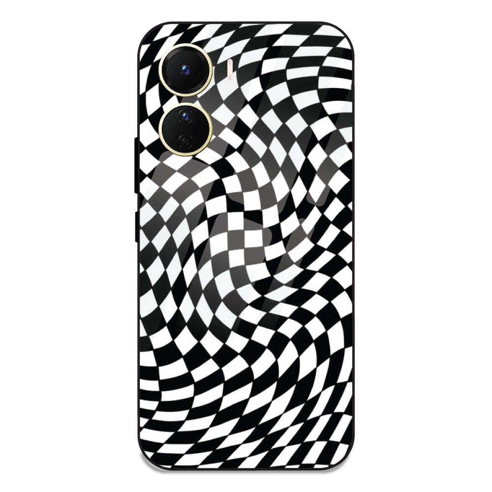Checks - Glass Case For Vivo Y16