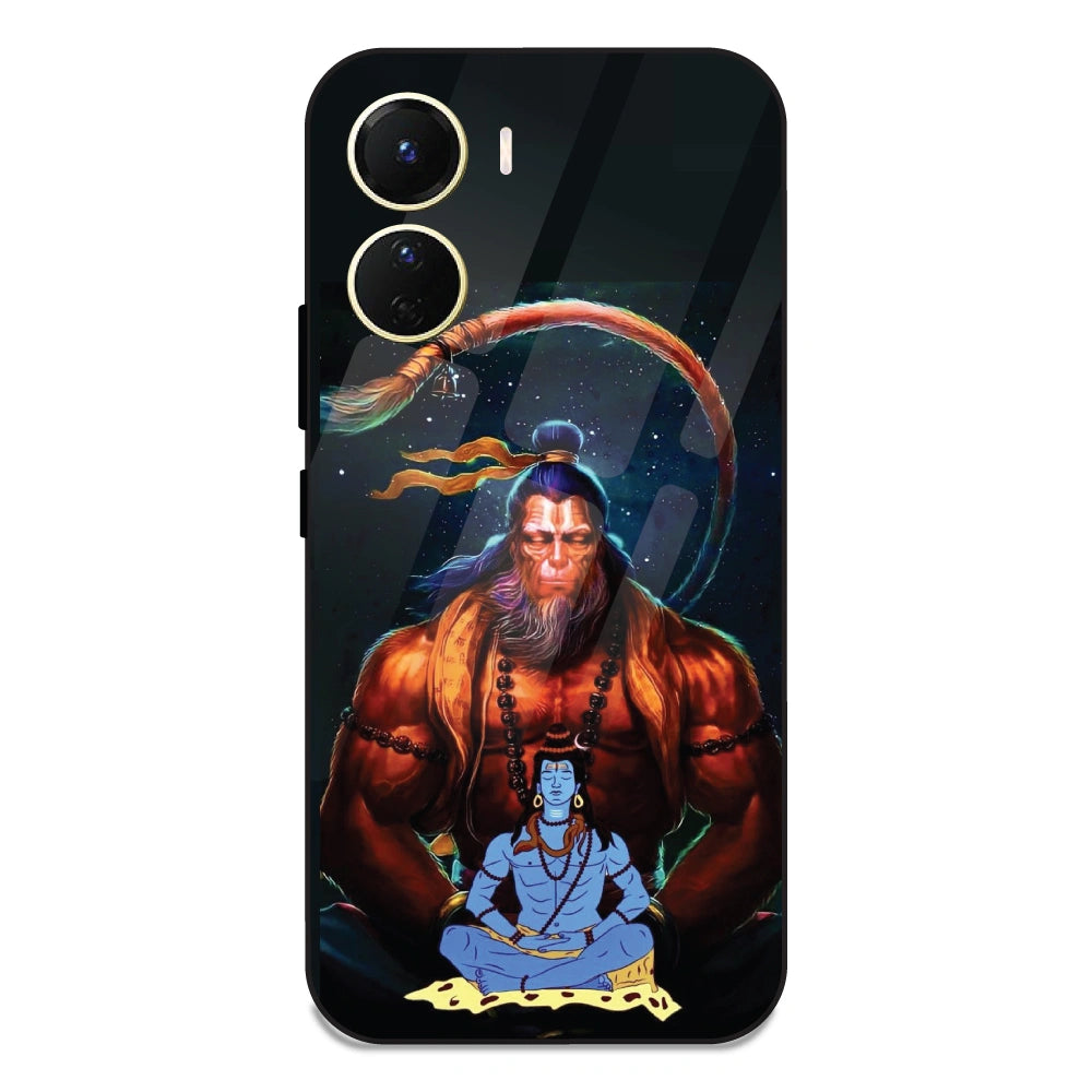 Lord Shiva & Lord Hanuman - Glass Case For Vivo Y16