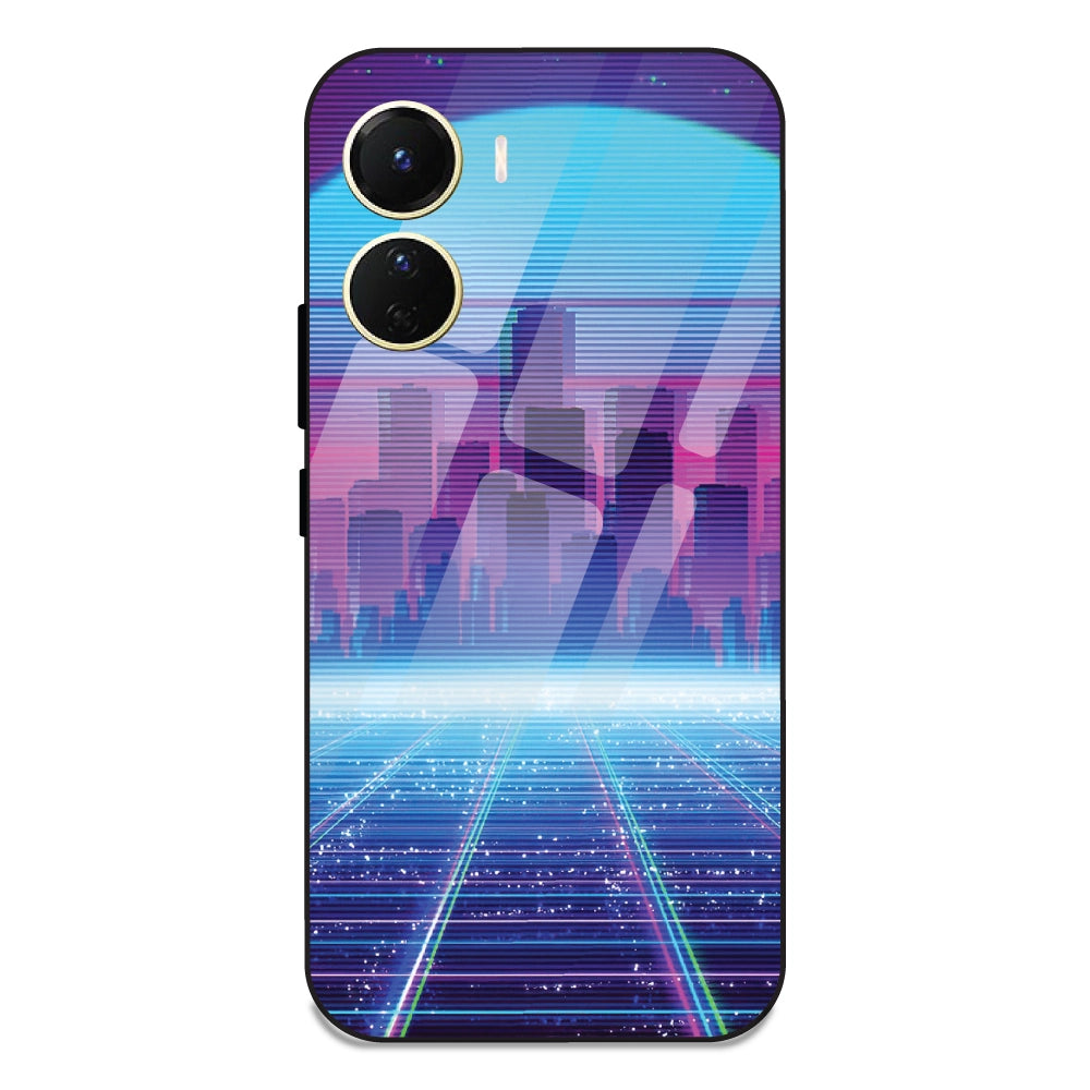 Cityscape Synthwave - Glass Case For Vivo Y16