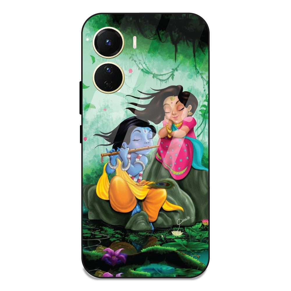 Radha Krishna - Glass Case For Vivo Y16