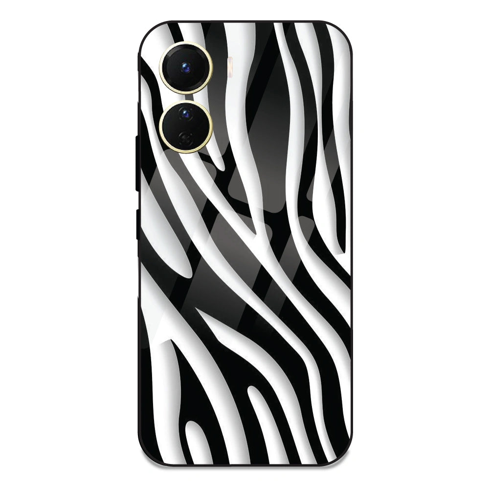 Zebra Print - Glass Case For Vivo Y16