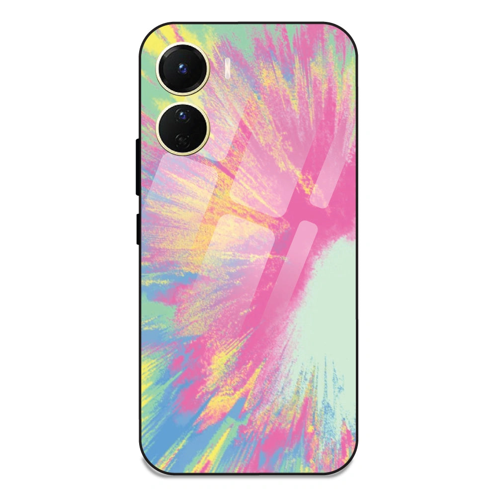 Pastel Splash Tie Dye - Glass Case For Vivo Y16