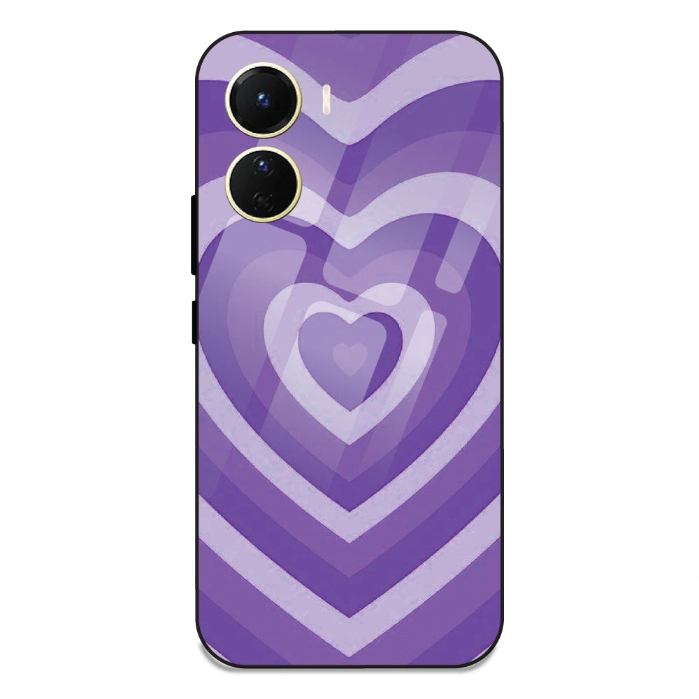 Purple Hearts - Glass Case For Vivo Models