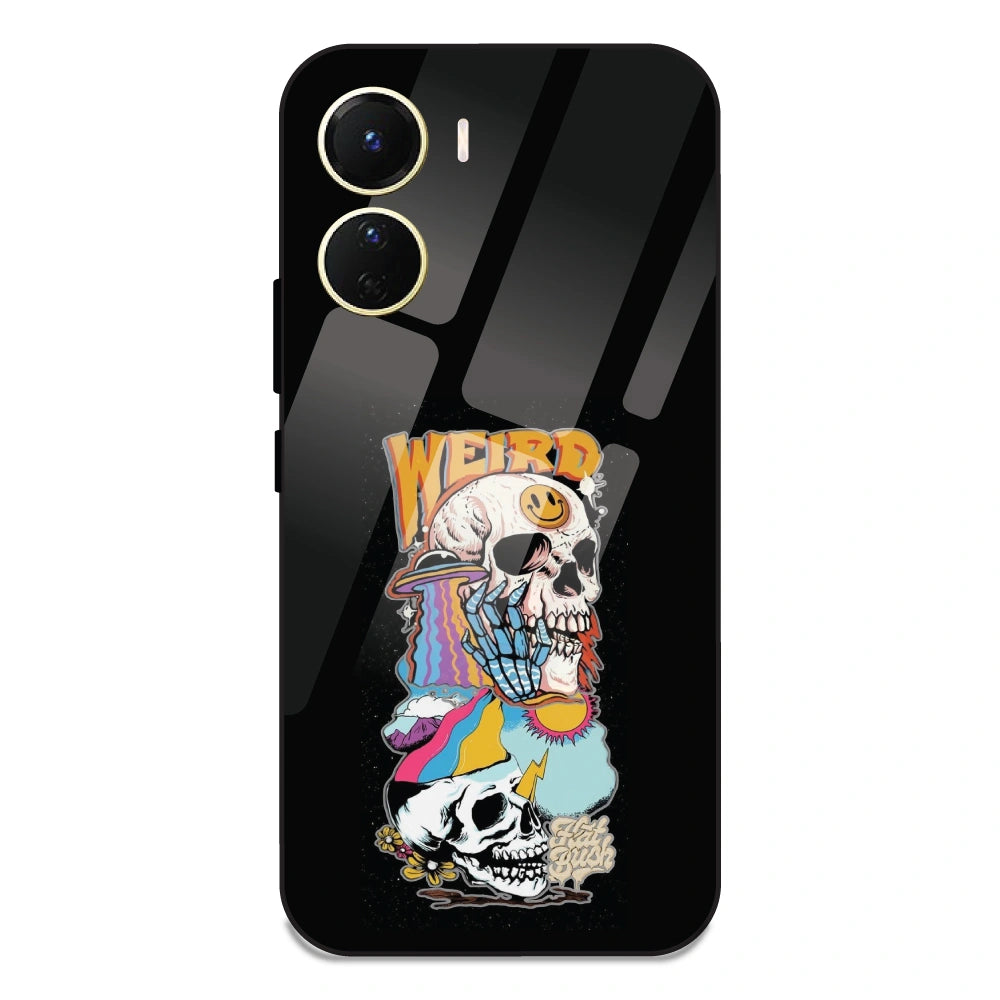 Weird Skull Graffiti - Glass Case For Vivo Y16