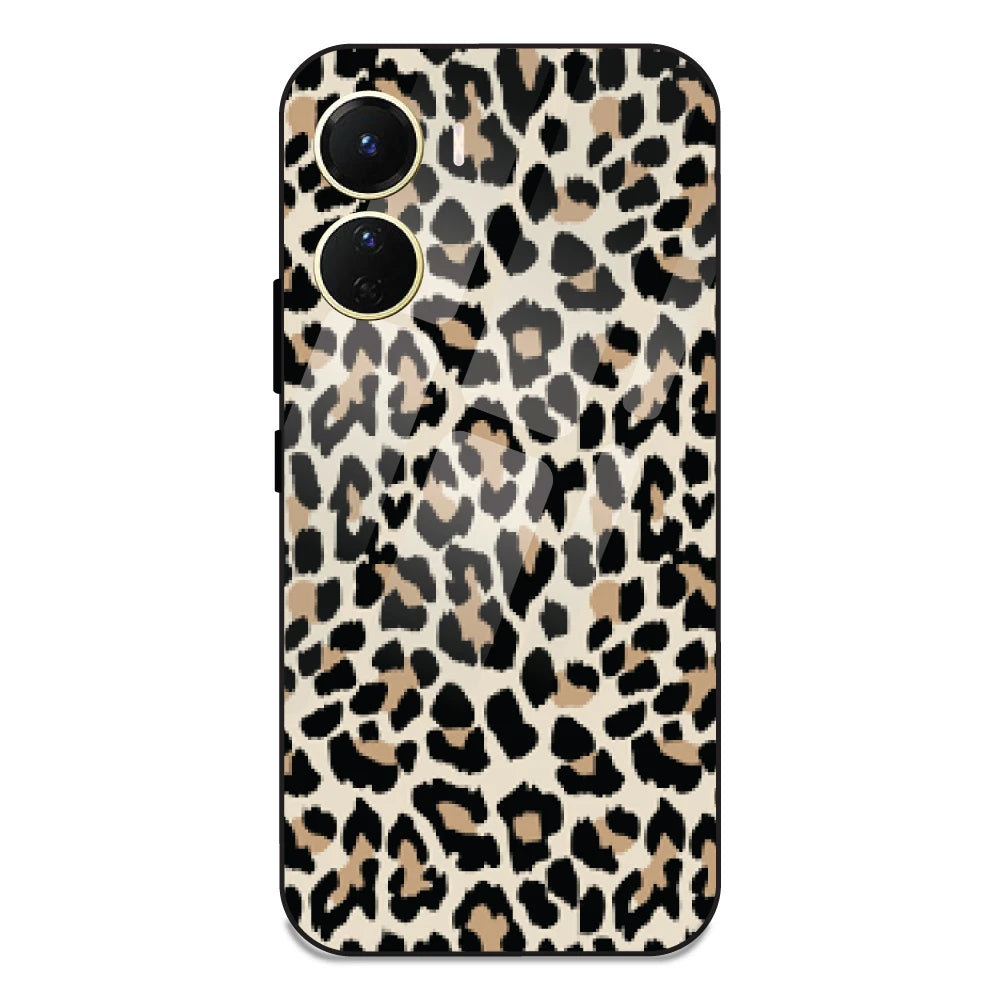 Leopard Print - Glass Case For Vivo Y16