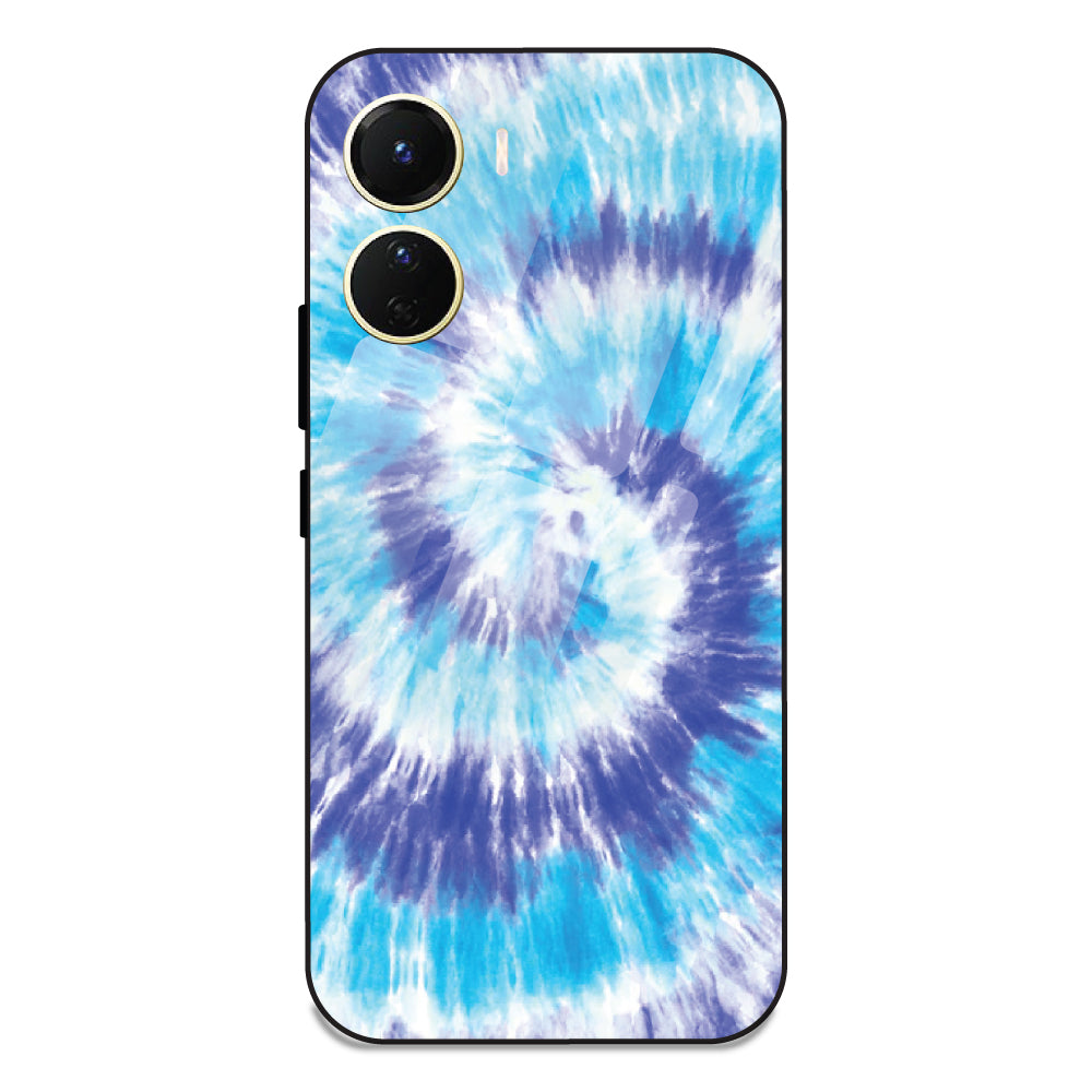 Aqua Tie Dye - Glass Case For Vivo Y16