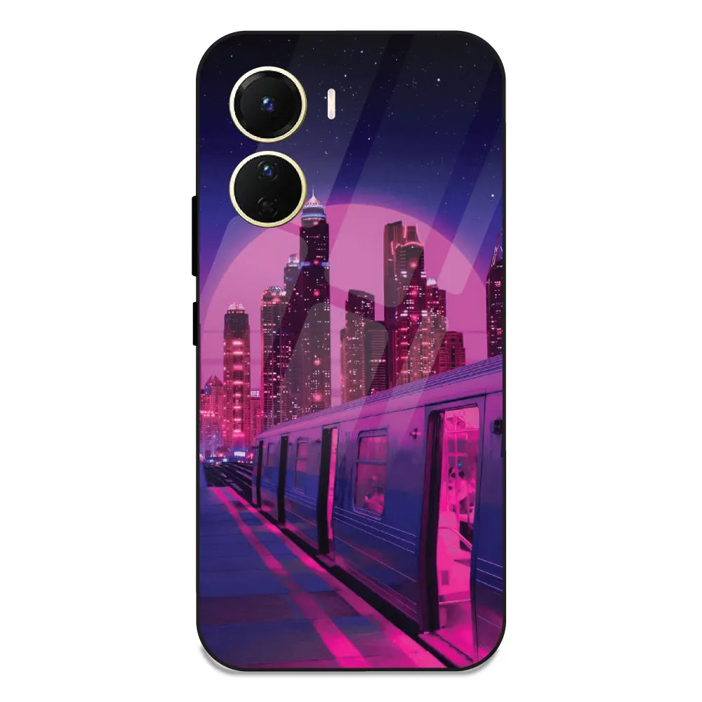 Neon City Synthwave - Glass Case For Vivo Y16