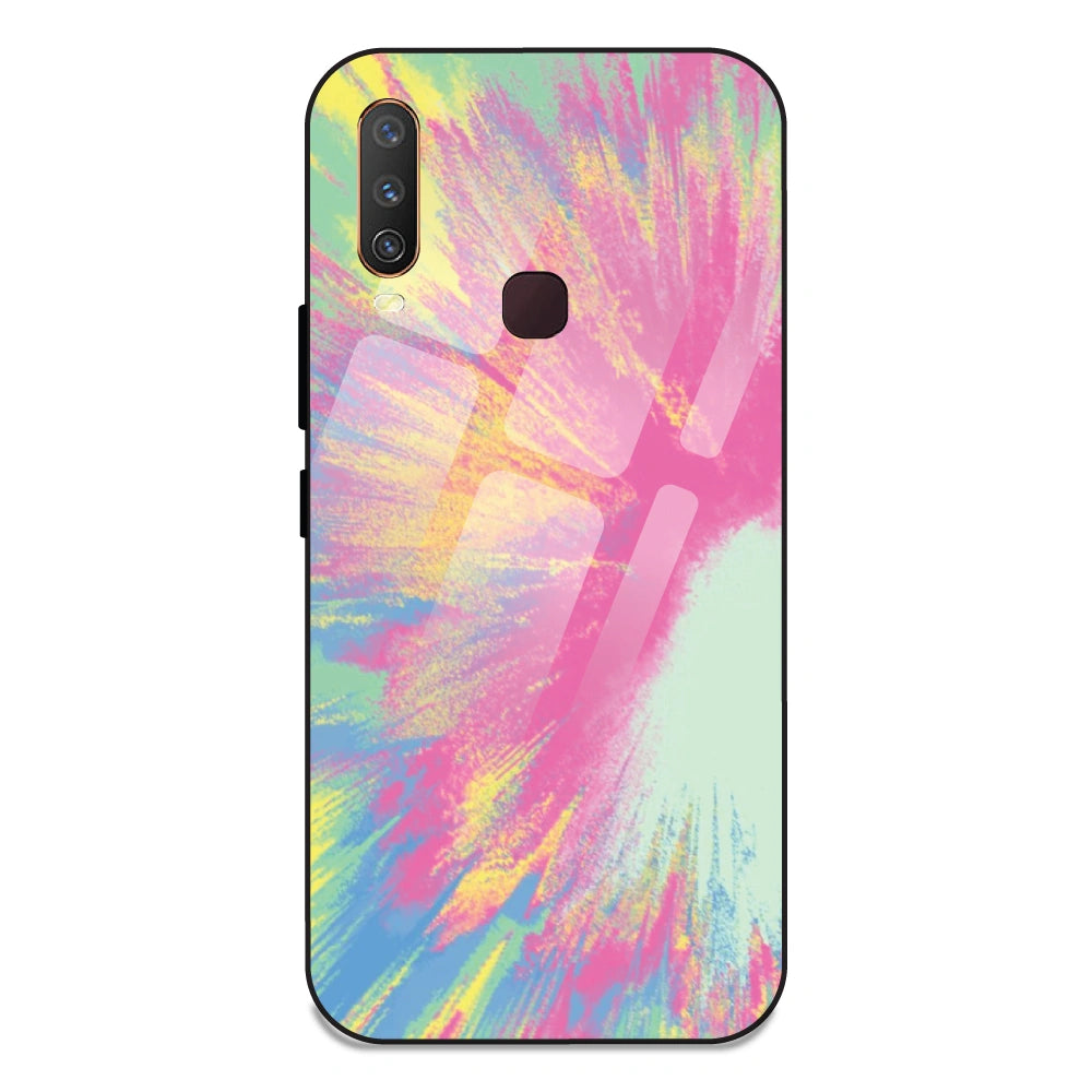 Pastel Splash Tie Dye - Glass Case For Vivo Y17