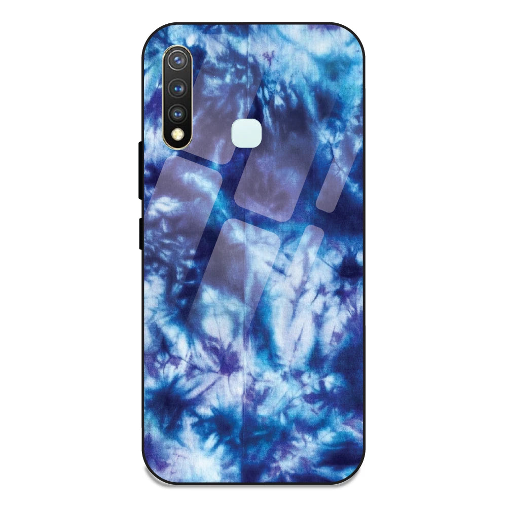 Dark Blue Tie Dye - Glass Case For Vivo Y19