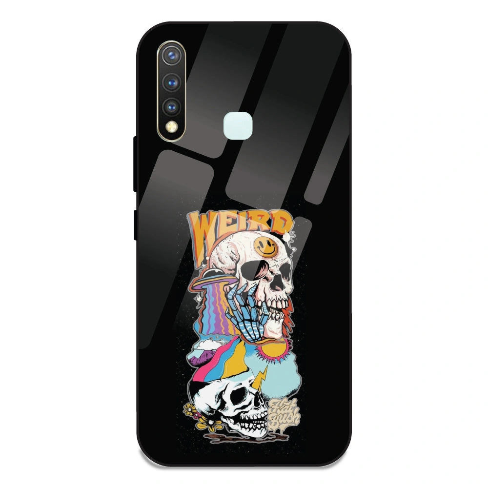 Weird Skull Graffiti - Glass Case For Vivo Y19