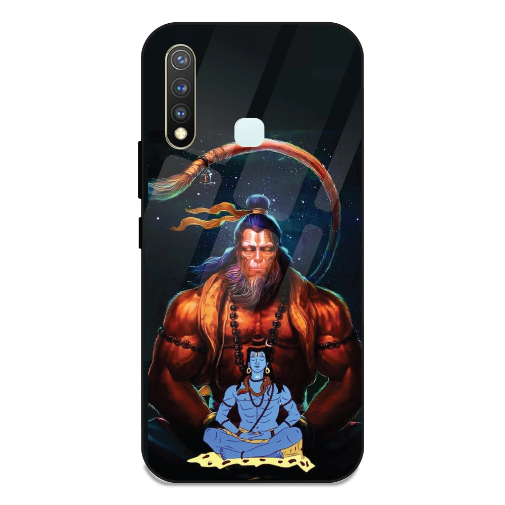 Lord Shiva & Lord Hanuman - Glass Case For Vivo Y19