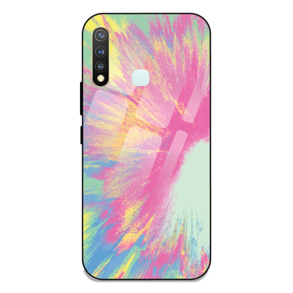 Pastel Splash Tie Dye - Glass Case For Vivo Y19