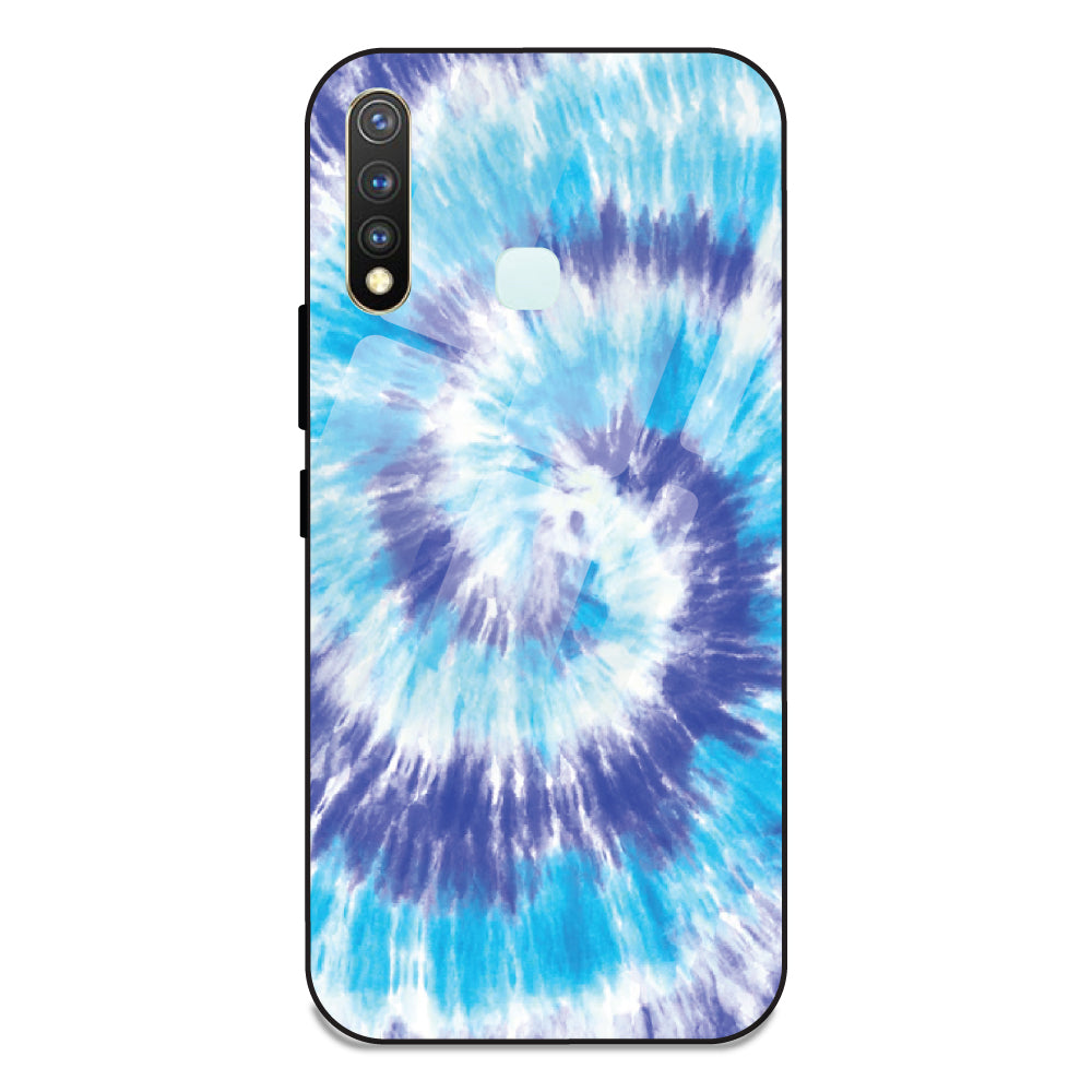 Aqua Tie Dye - Glass Case For Vivo Y19