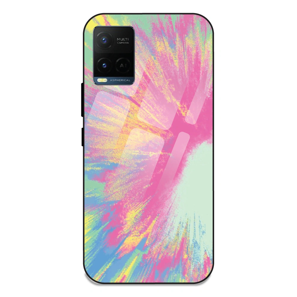 Pastel Splash Tie Dye - Glass Case For Vivo Y21