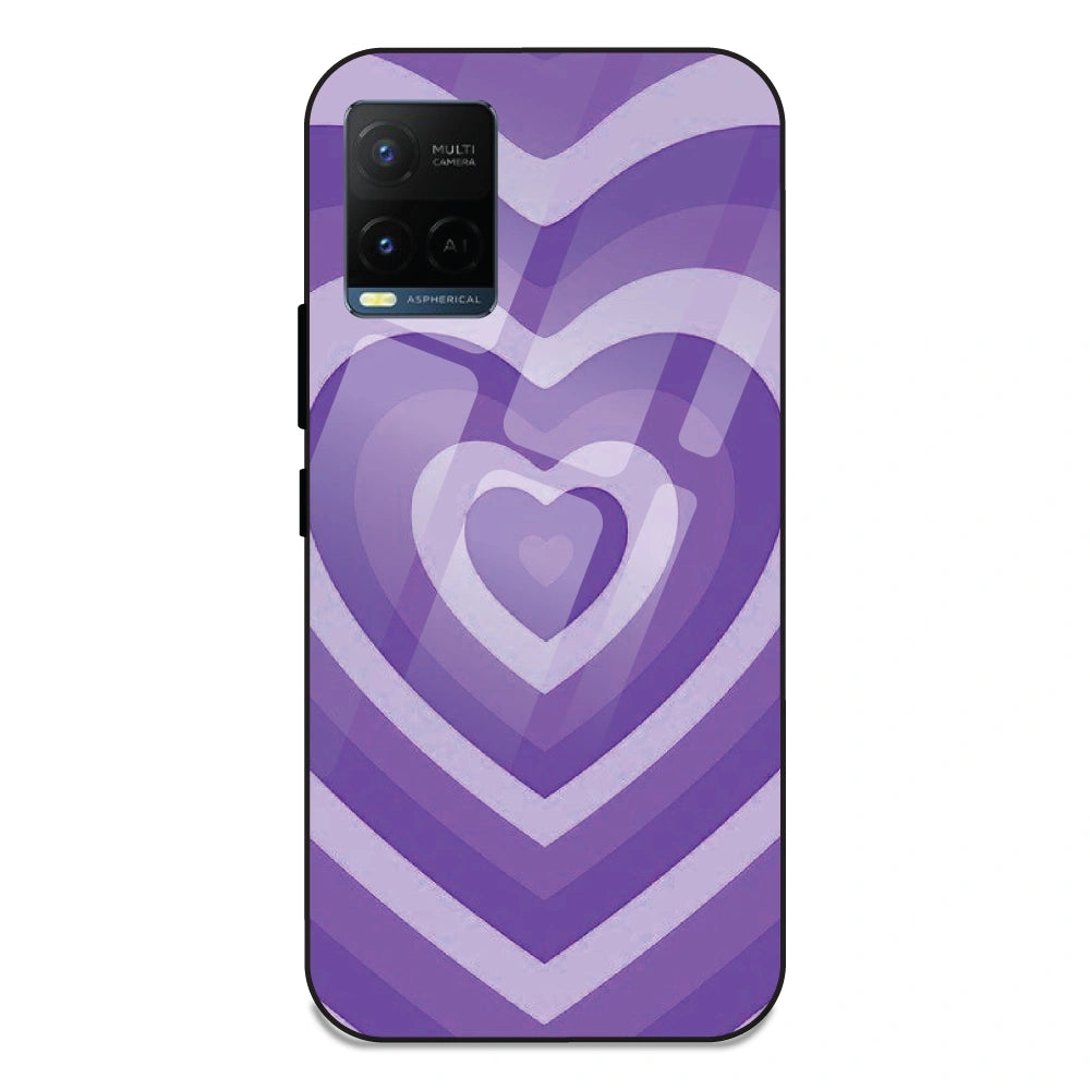 Purple Hearts - Glass Case For Vivo Models