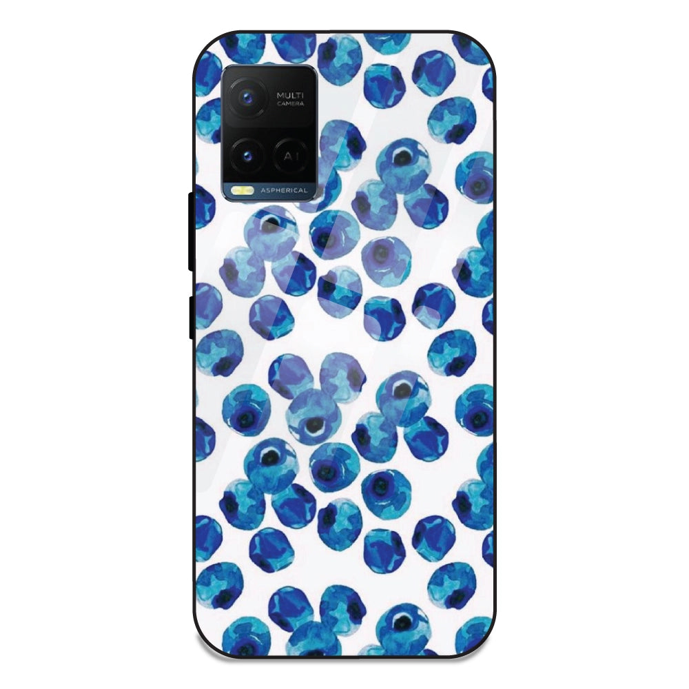 Blueberries - Glass Case For Vivo Y21