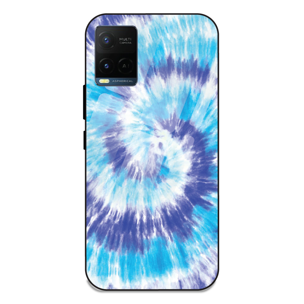Aqua Tie Dye - Glass Case For Vivo Y21