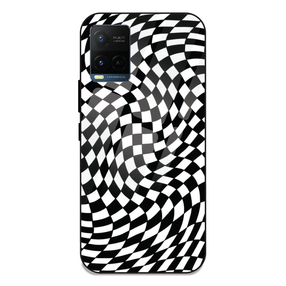 Checks - Glass Case For Vivo Y21T