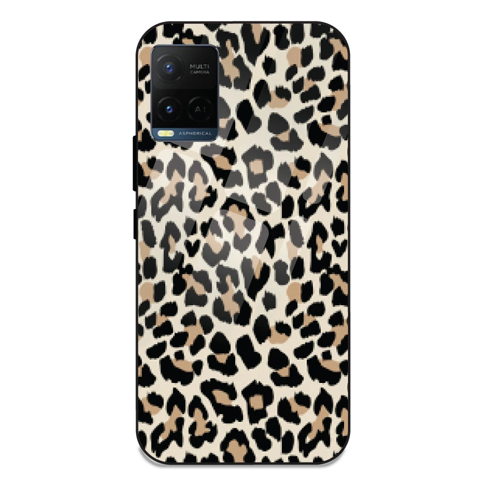 Leopard Print - Glass Case For Vivo Y21T