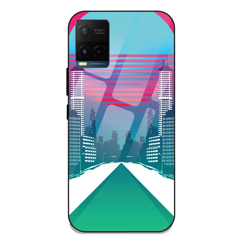 Citylight Synthwave - Glass Case For Vivo Y21T