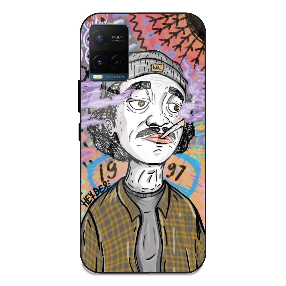 A Smoking Portrait - Glass Case For Vivo Y21T