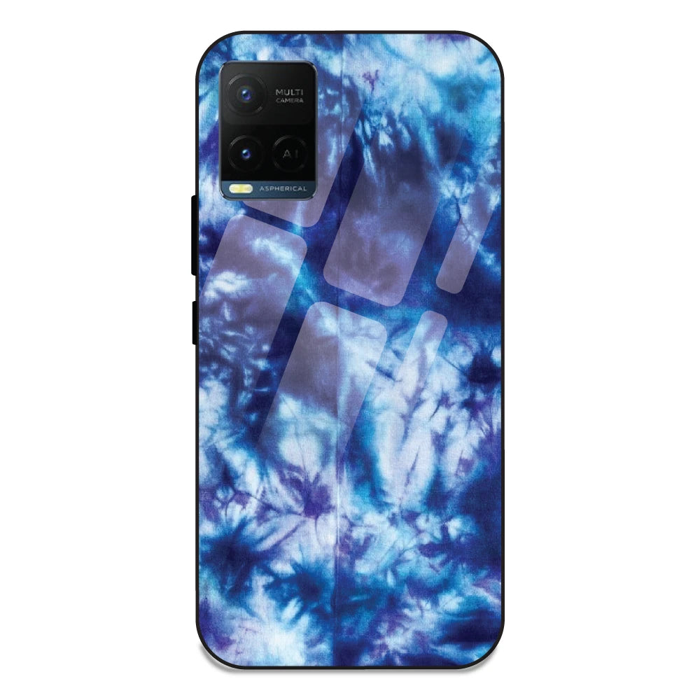Dark Blue Tie Dye - Glass Case For Vivo Y21T