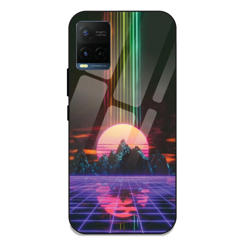Retro Sunset Synthwave - Glass Case For Vivo Y21T