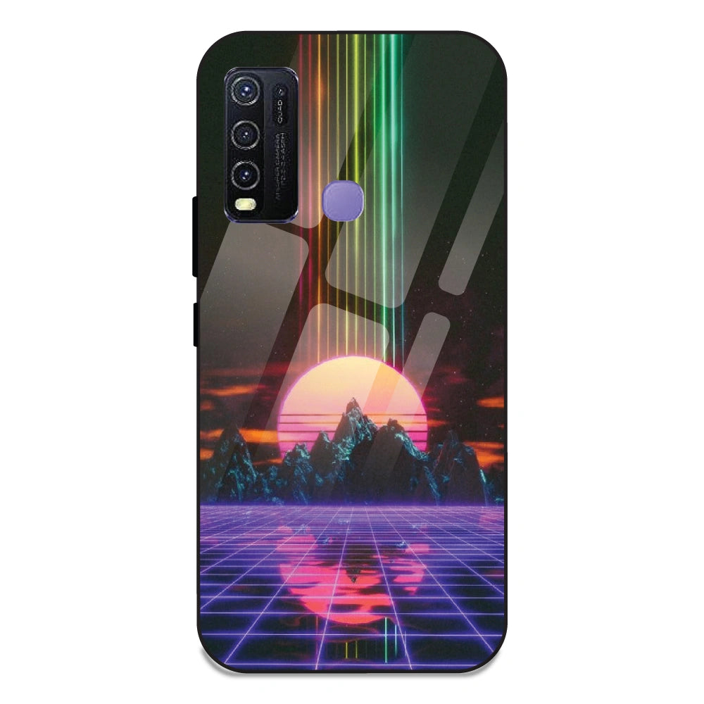 Retro Sunset Synthwave - Glass Case For Vivo Y30