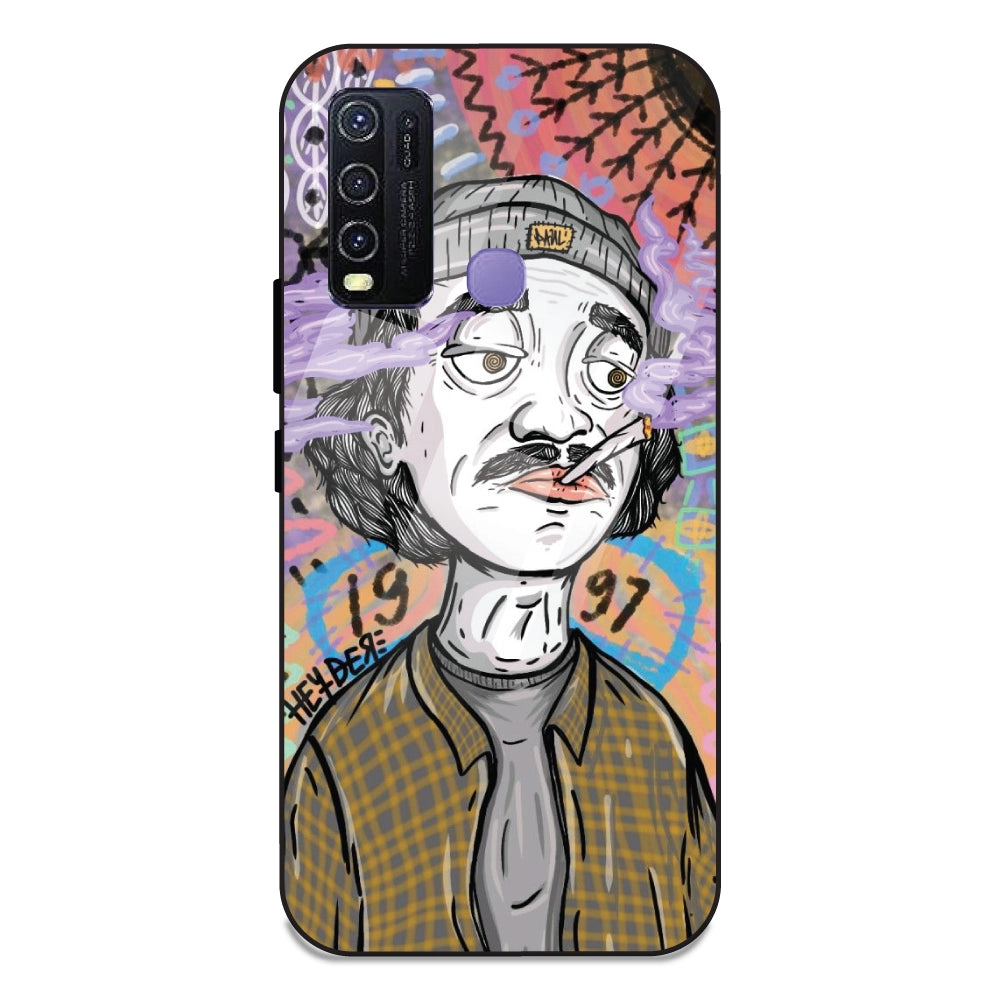 A Smoking Portrait - Glass Case For Vivo Y30