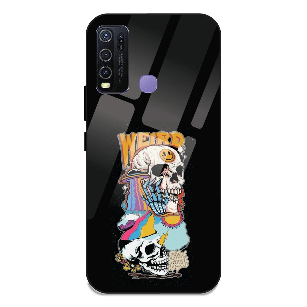 Weird Skull Graffiti - Glass Case For Vivo Y30