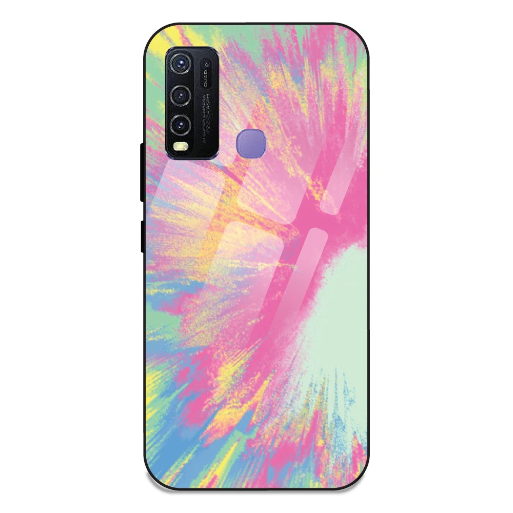 Pastel Splash Tie Dye - Glass Case For Vivo Y30
