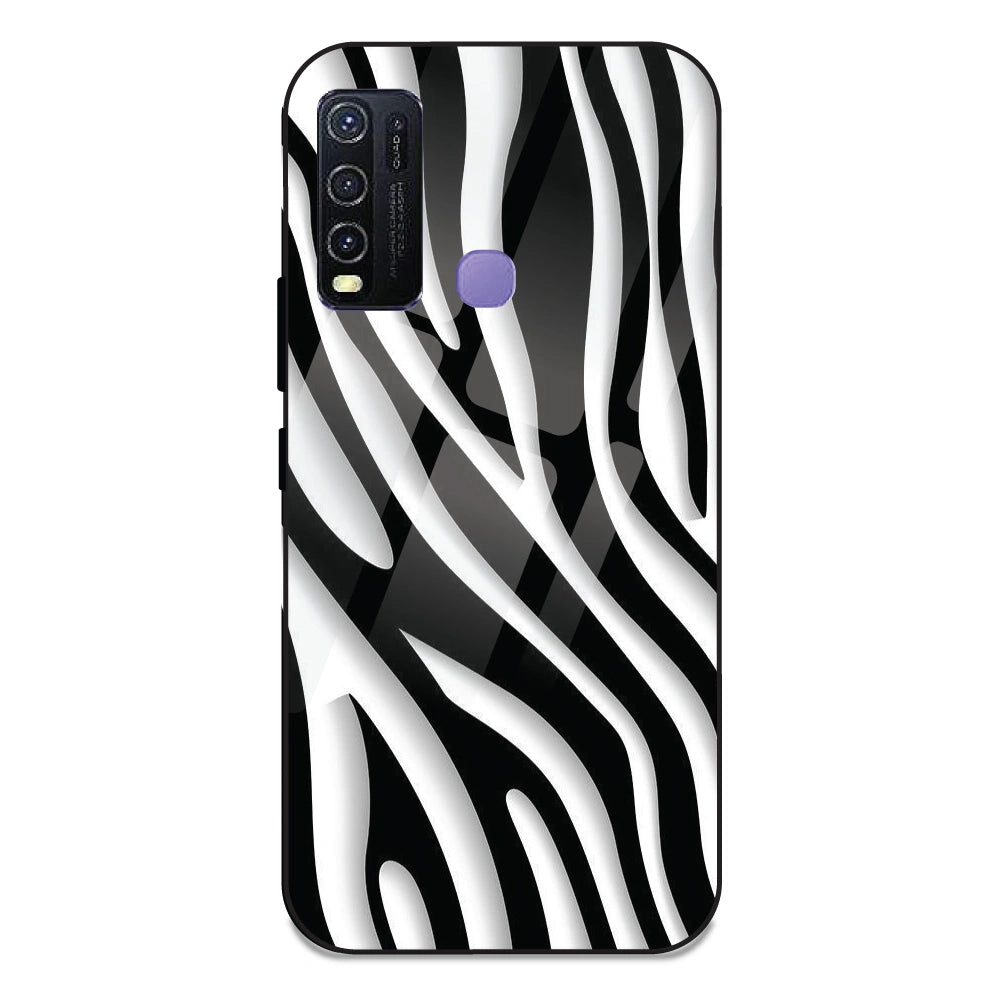 Zebra Print - Glass Case For Vivo Y30