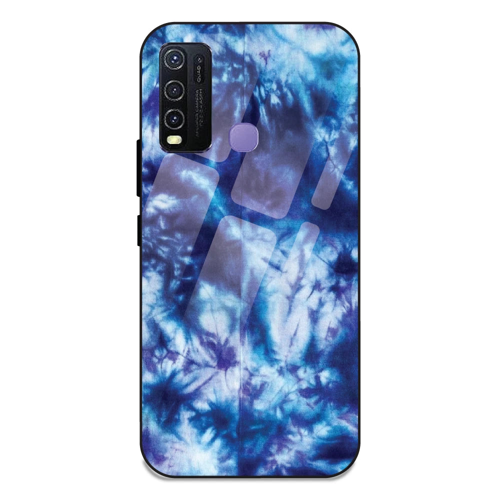 Dark Blue Tie Dye - Glass Case For Vivo Y30