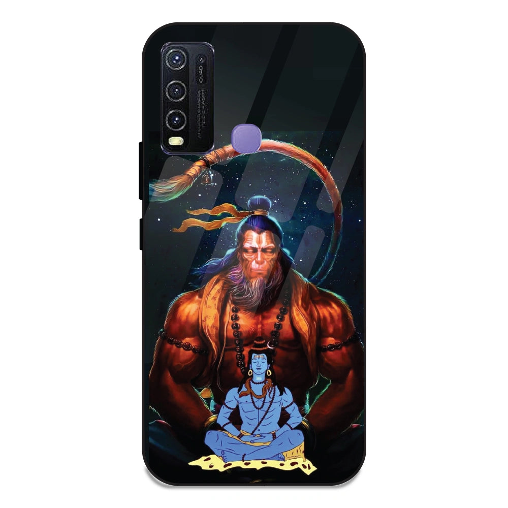 Lord Shiva & Lord Hanuman - Glass Case For Vivo Y30