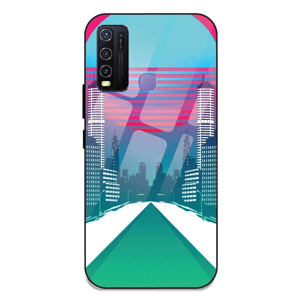 Citylight Synthwave - Glass Case For Vivo Y30