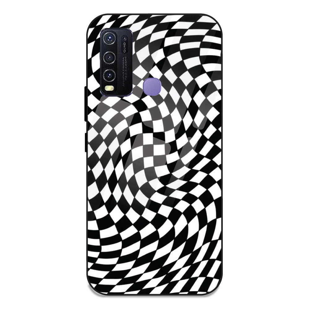 Checks - Glass Case For Vivo Y30