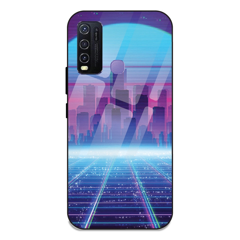 Cityscape Synthwave - Glass Case For Vivo Y30