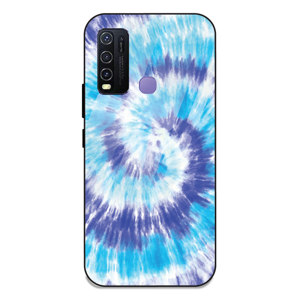 Aqua Tie Dye - Glass Case For Vivo Y30