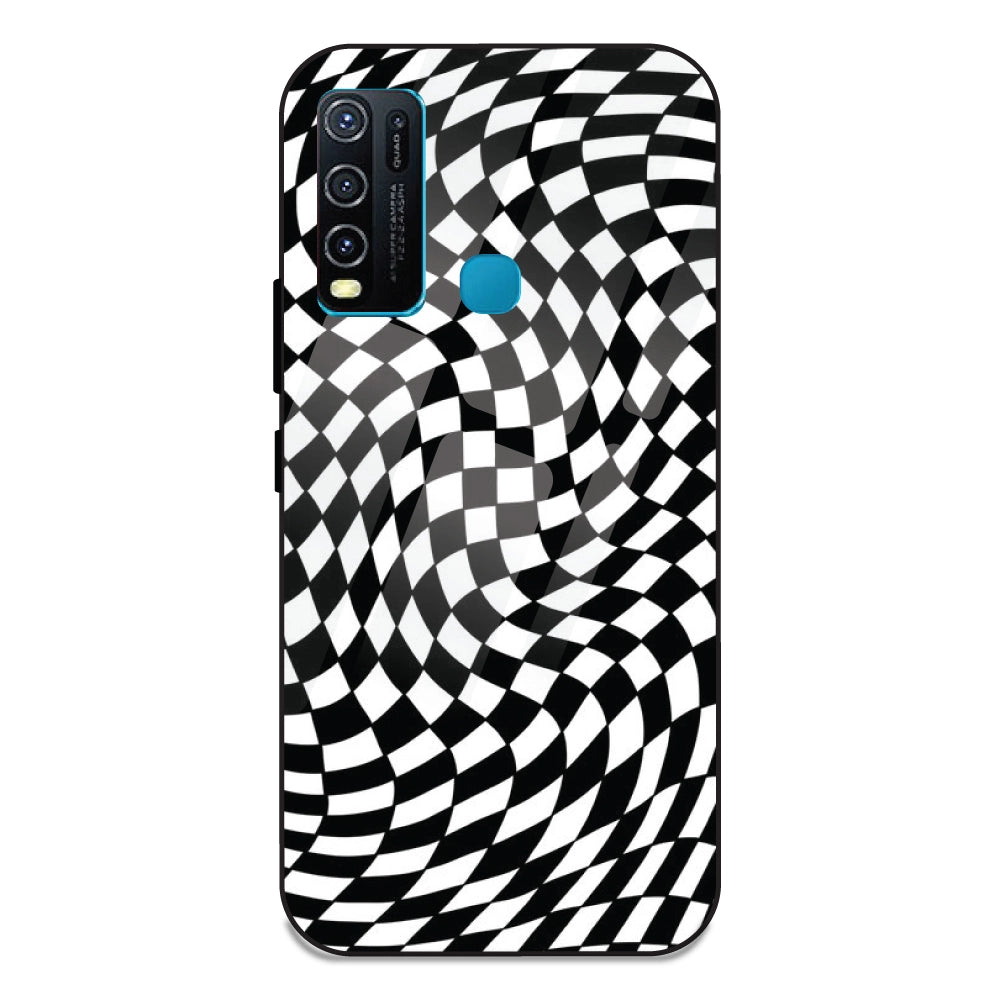 Checks - Glass Case For Vivo Y50