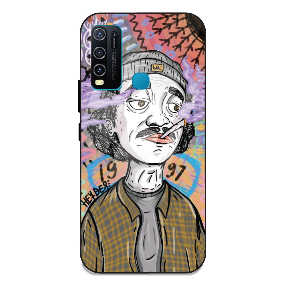 A Smoking Portrait - Glass Case For Vivo Y50