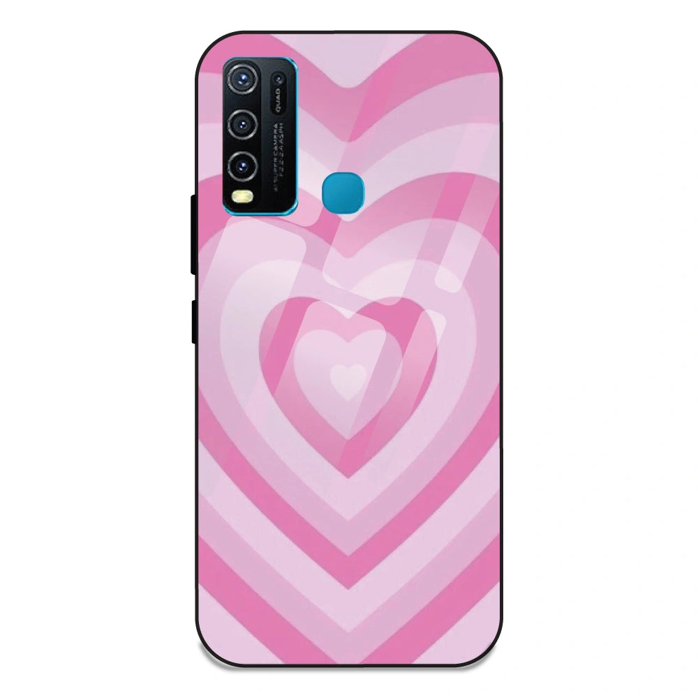 Pink Hearts - Glass Case For Vivo Y50