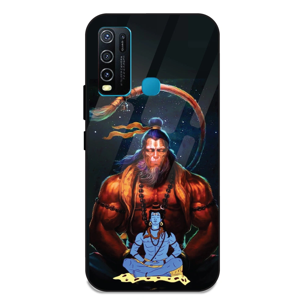 Lord Shiva & Lord Hanuman - Glass Case For Vivo Y50