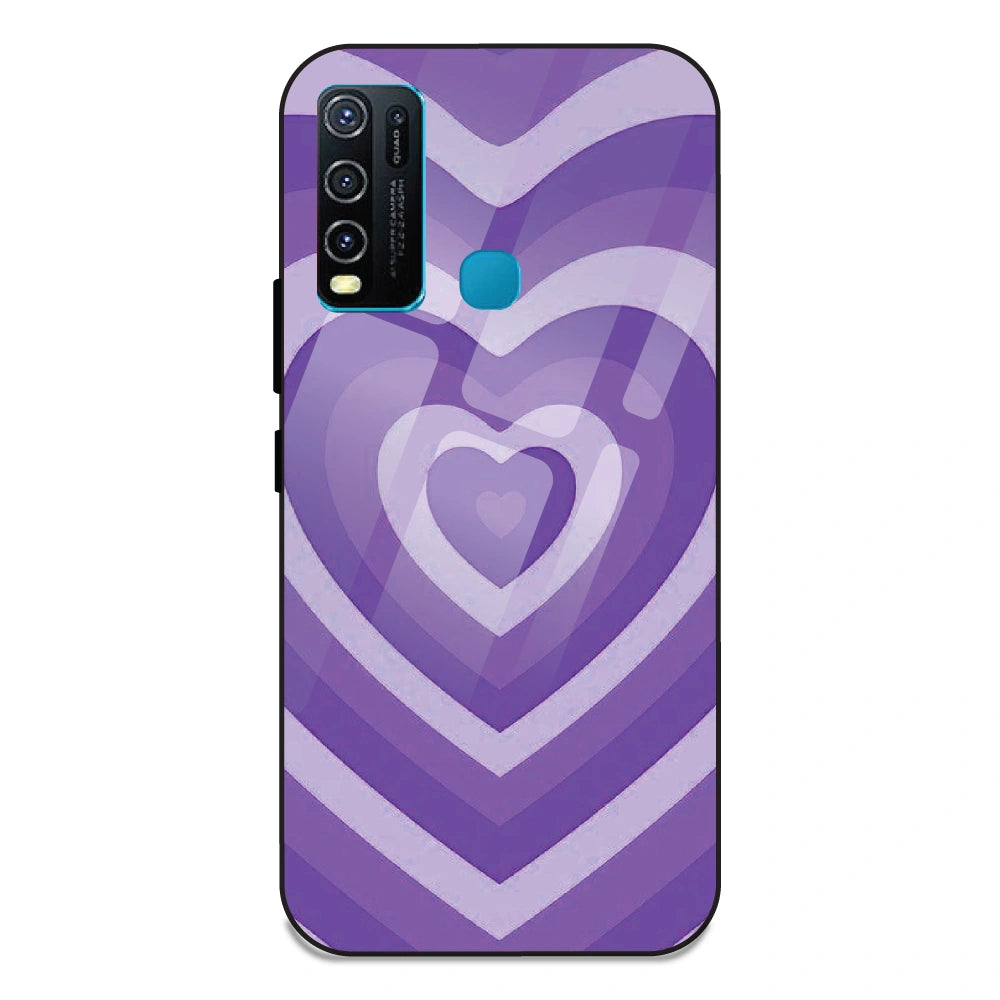 Purple Hearts - Glass Case For Vivo Models