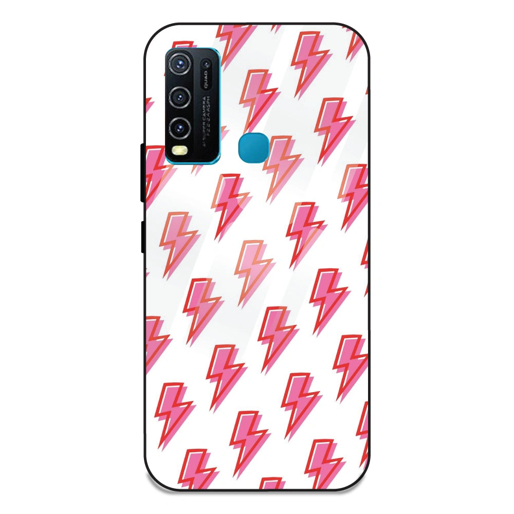 Pink Lightning Bolts - Glass Case For Vivo Y50