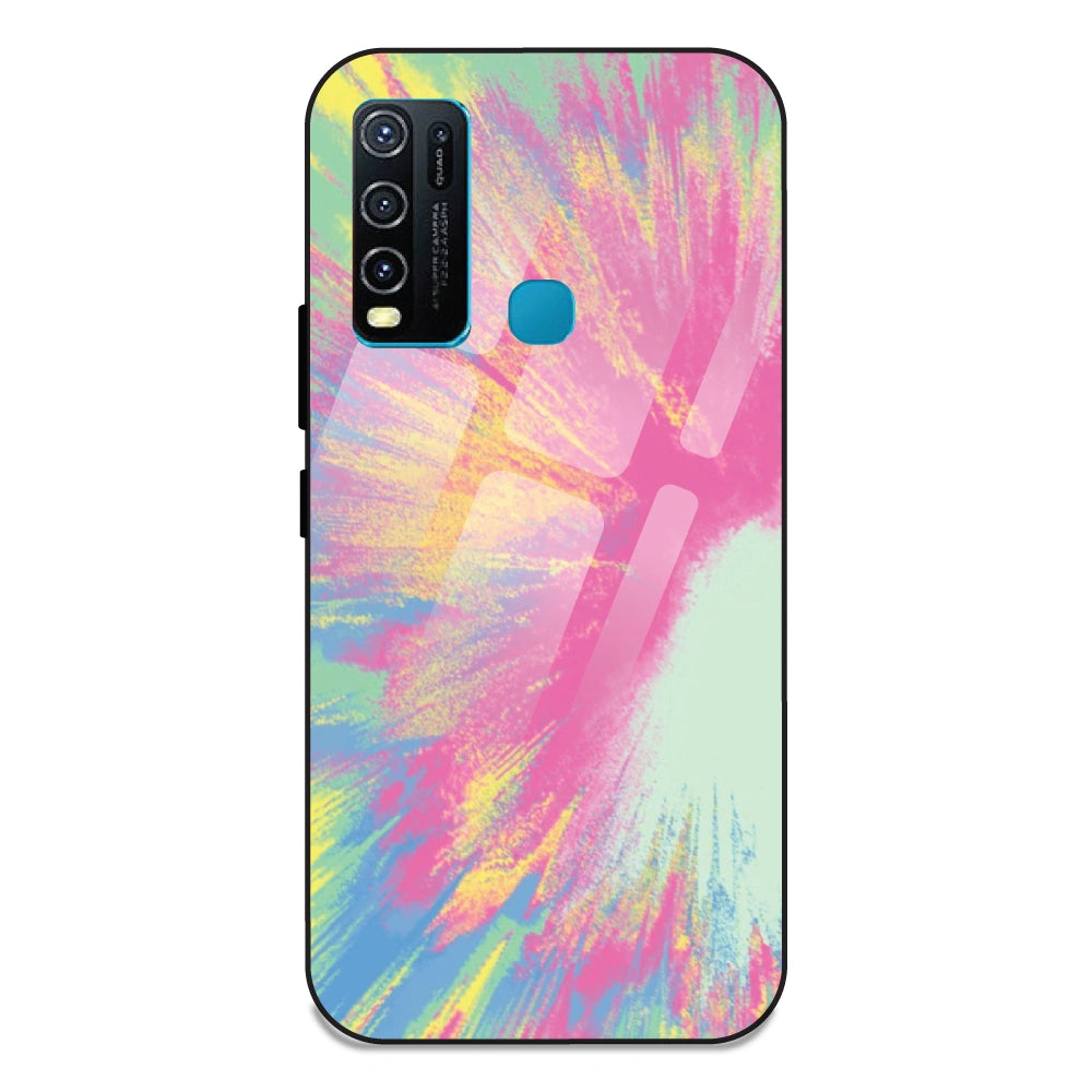 Pastel Splash Tie Dye - Glass Case For Vivo Y50
