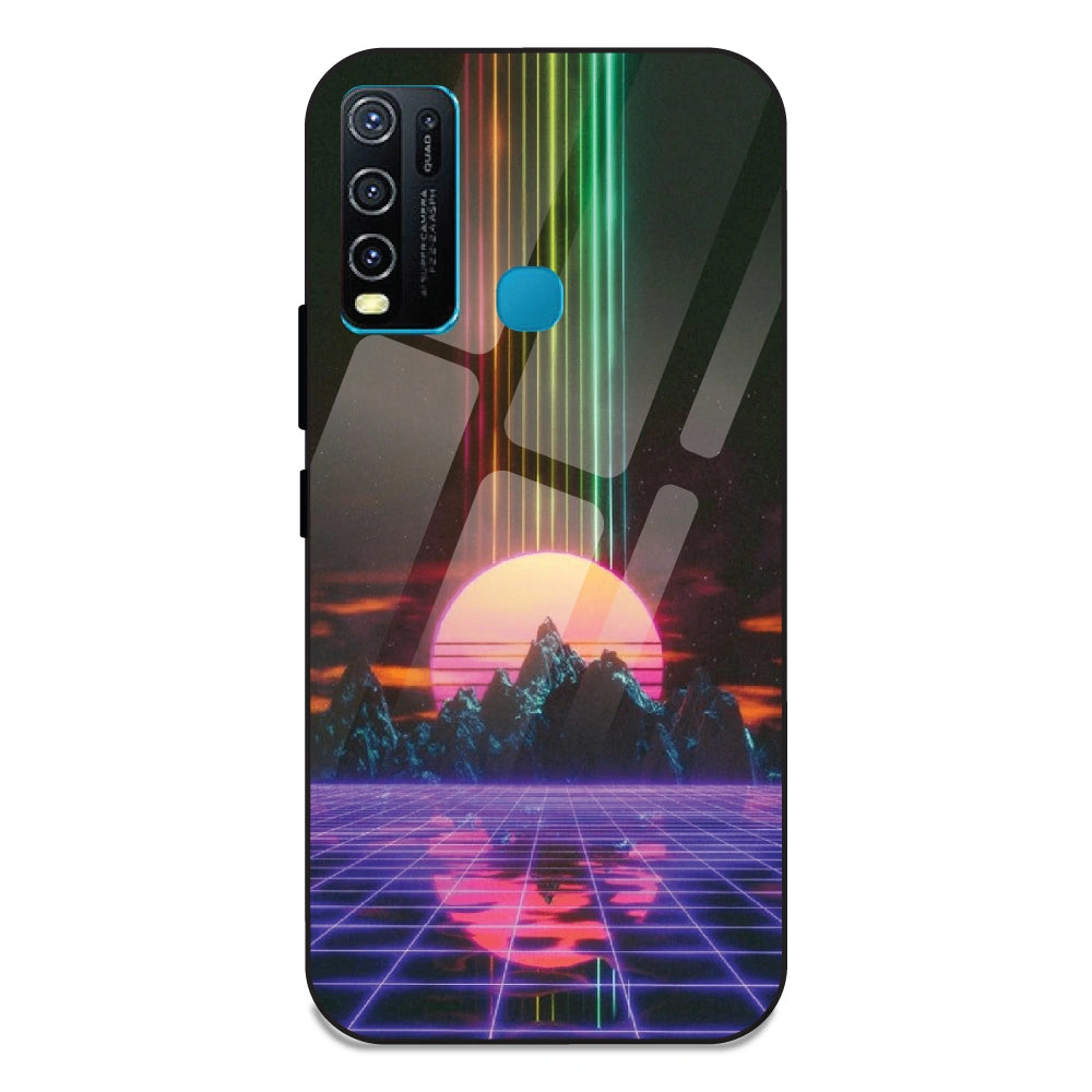 Retro Sunset Synthwave - Glass Case For Vivo Y50