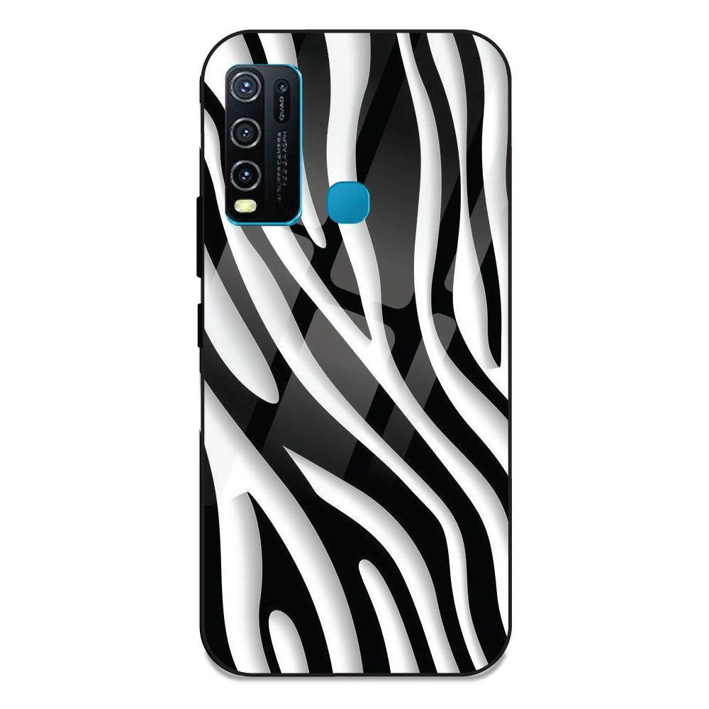 Zebra Print - Glass Case For Vivo Y50