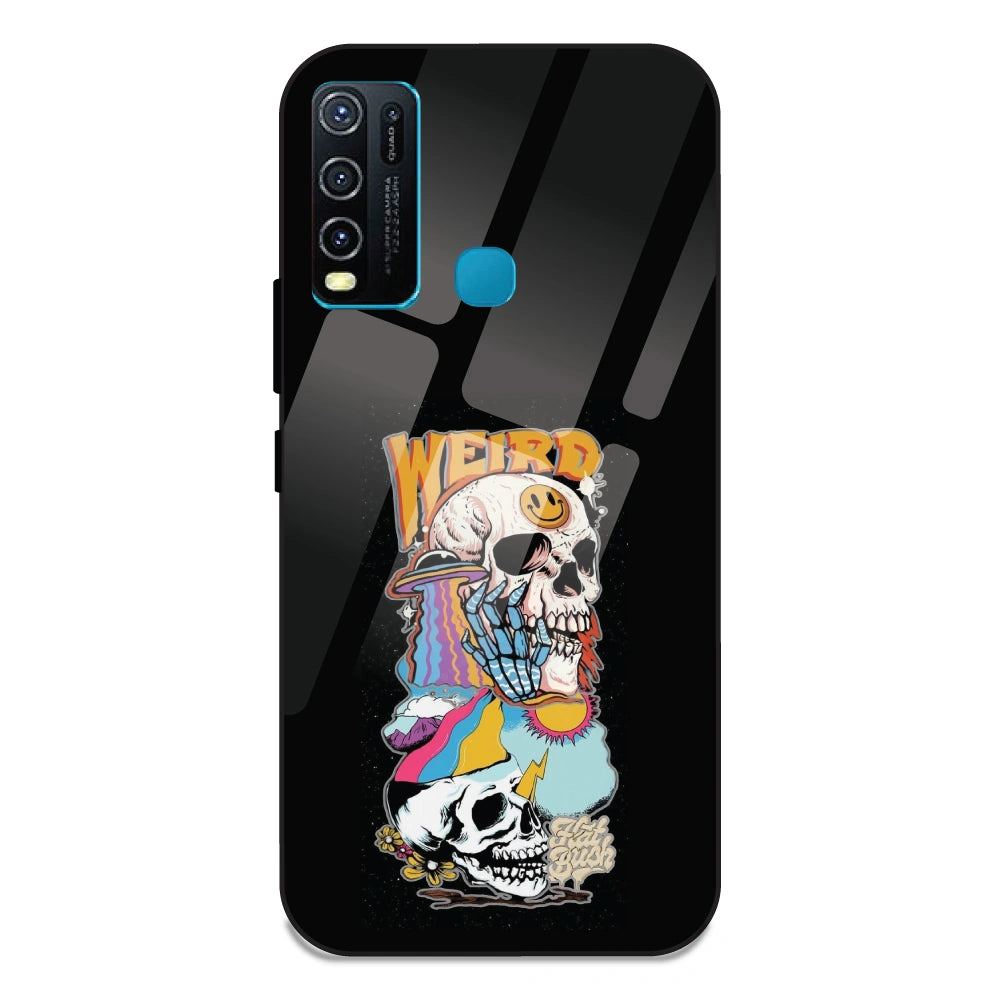 Weird Skull Graffiti - Glass Case For Vivo Y50